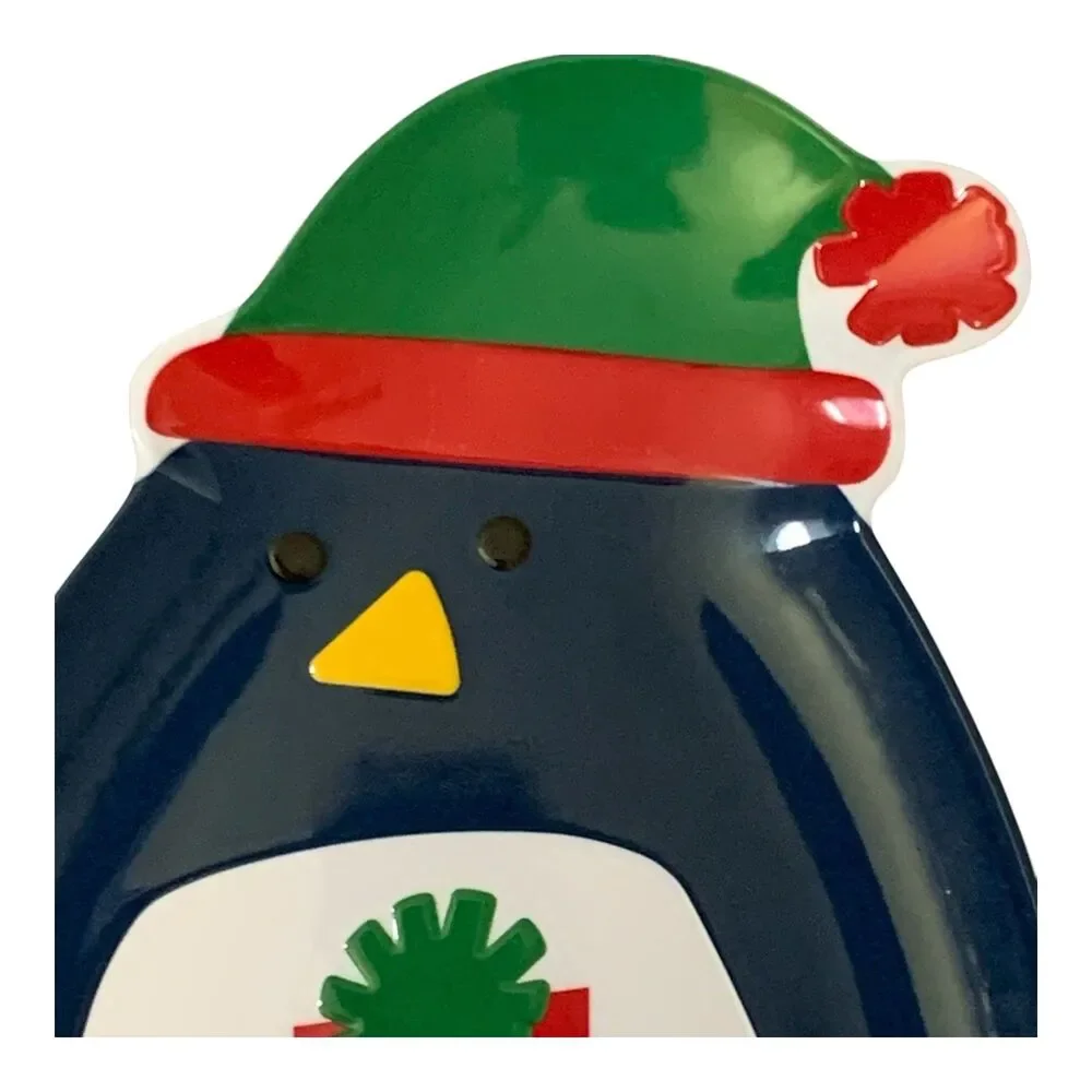 Target Christmas Penguin Holiday 2020 Dinner Plate Platter Blue Melamine TAGS